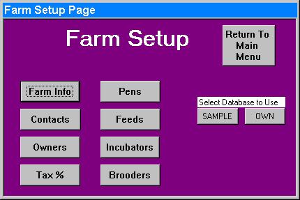 Farm Setup Menu