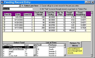 Feed Record Menu